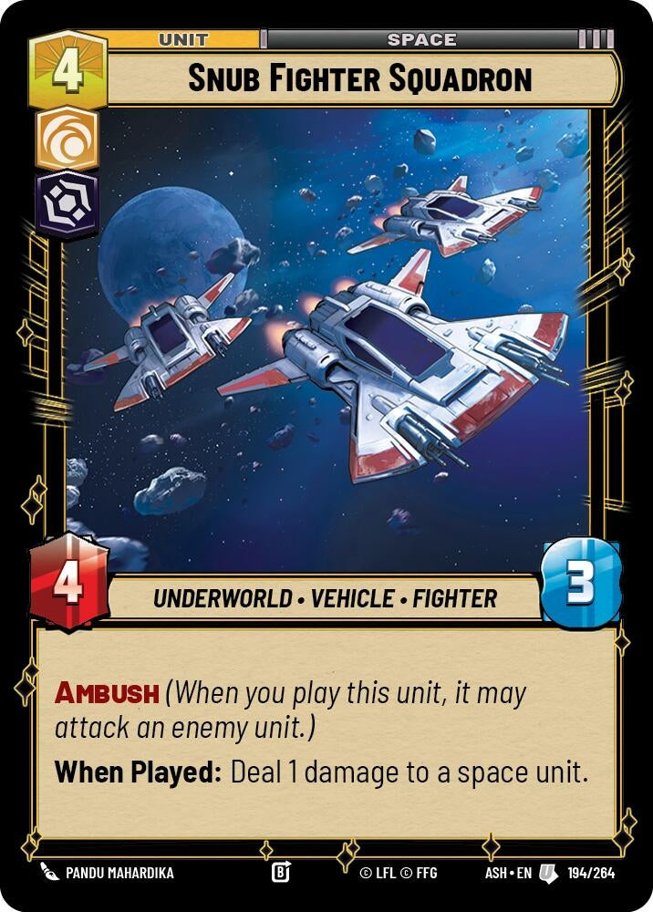 Image for Snub Fighter Squadron (194/264) (Ashes of the Empire) (ASH) - Star Wars: Unlimited