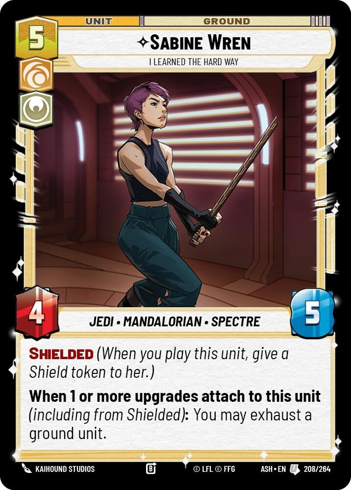 Image for Sabine Wren - I Learned the Hard Way (208/264) (Ashes of the Empire) (ASH) - Star Wars: Unlimited