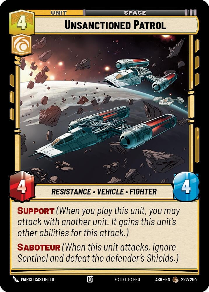 Image for Unsanctioned Patrol (222/264) (Ashes of the Empire) (ASH) - Star Wars: Unlimited