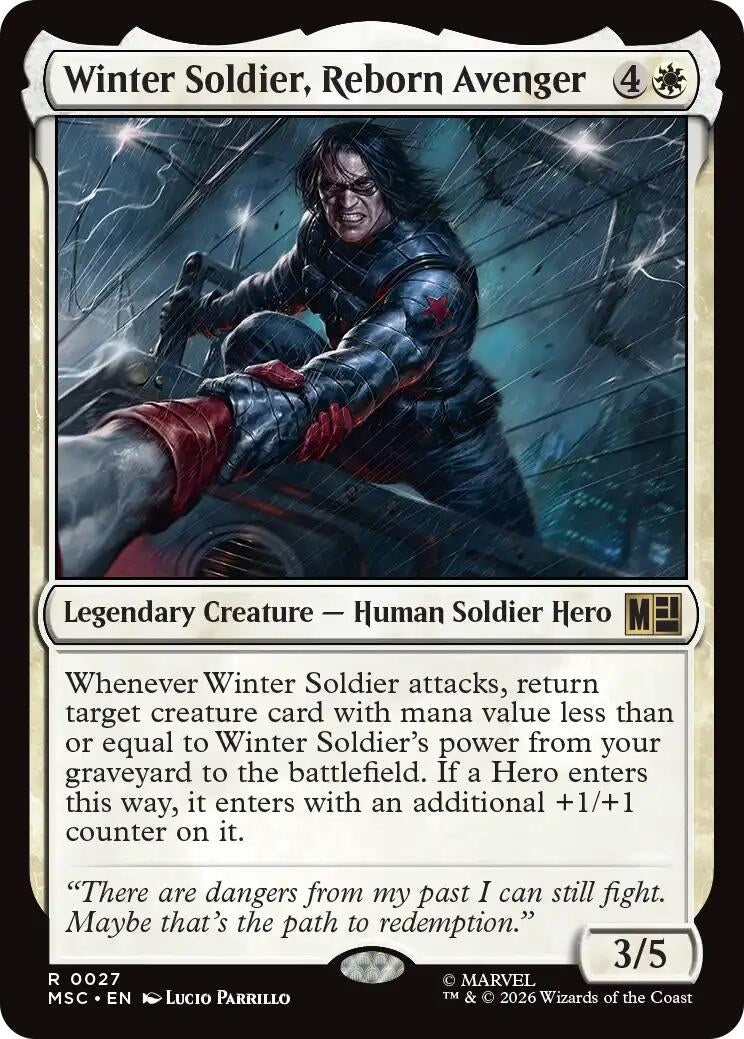 Image for Winter Soldier, Reborn Avenger (Surge Foil) (27) (Commander: Marvel Super Heroes) - Magic: The Gathering