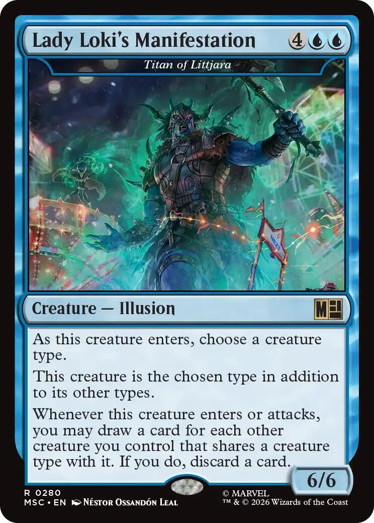 Image for Lady Loki's Manifestation - Titan of Littjara (Surge Foil) (280) (Commander: Marvel Super Heroes) - Magic: The Gathering