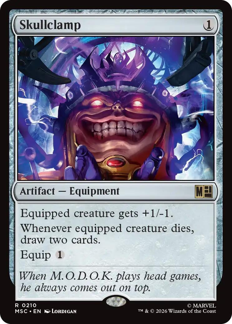 Image for Skullclamp (Surge Foil) (210) (Commander: Marvel Super Heroes) - Magic: The Gathering
