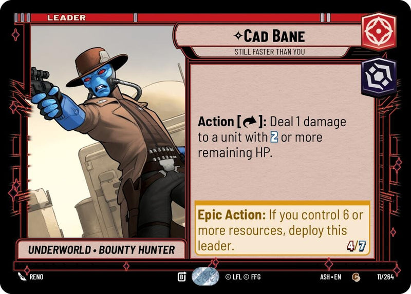 Image for Cad Bane - Still Faster Than You (11/264) (Ashes of the Empire) (ASH) - Star Wars: Unlimited