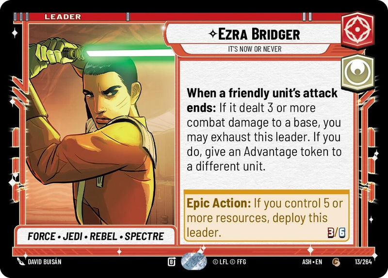 Image for Ezra Bridger - It's Now or Never (13/264) (Ashes of the Empire) (ASH) - Star Wars: Unlimited