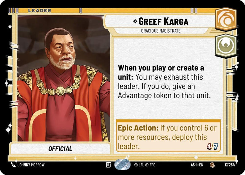 Image for Greef Karga - Gracious Magistrate (17/264) (Ashes of the Empire) (ASH) - Star Wars: Unlimited