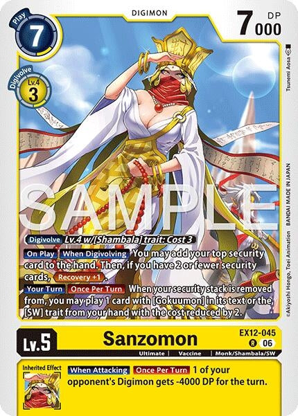 Image for Sanzomon (EX12-045 R) (Digital World Shambala) (EX-12) - Digimon Card Game