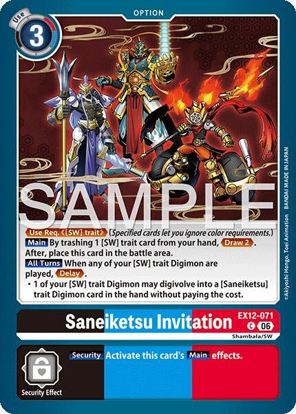 Image for Saneiketsu Invitation (EX12-071 C) (Digital World Shambala) (EX-12) - Digimon Card Game