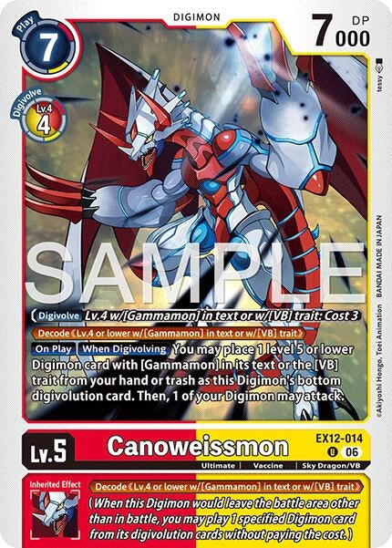 Image for Canoweissmon (EX12-014 U) (Digital World Shambala) (EX-12) - Digimon Card Game
