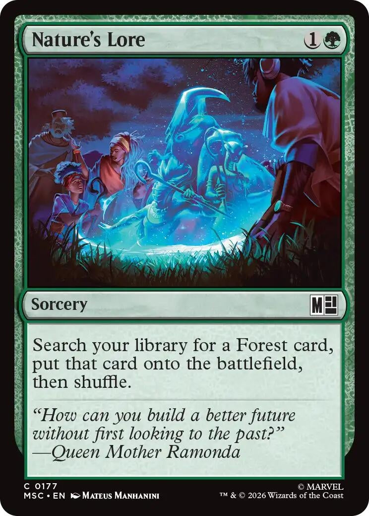 Image for Nature's Lore (Surge Foil) (177) (Commander: Marvel Super Heroes) - Magic: The Gathering