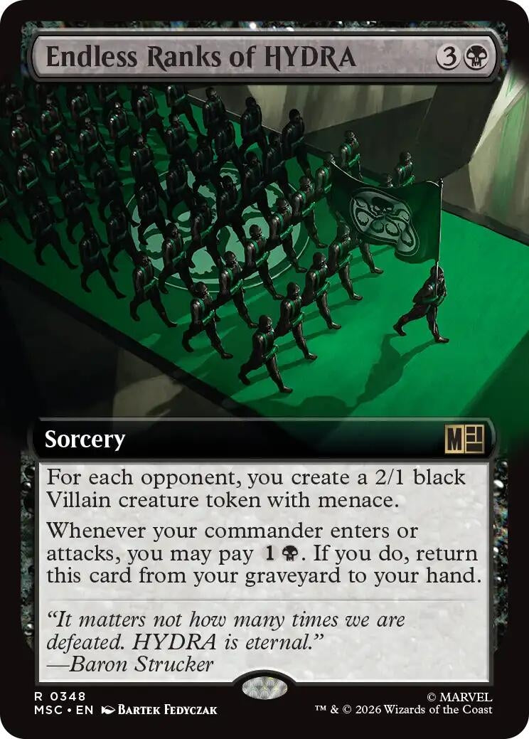 Image for Endless Ranks of HYDRA (Extended Art) (348) (Commander: Marvel Super Heroes) - Magic: The Gathering