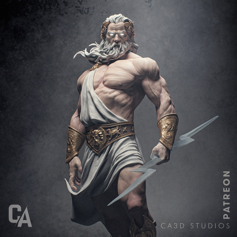 Zeus Resin Statue - view 2