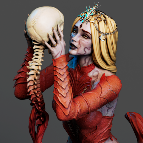Orin the Red Resin Statue - view 1