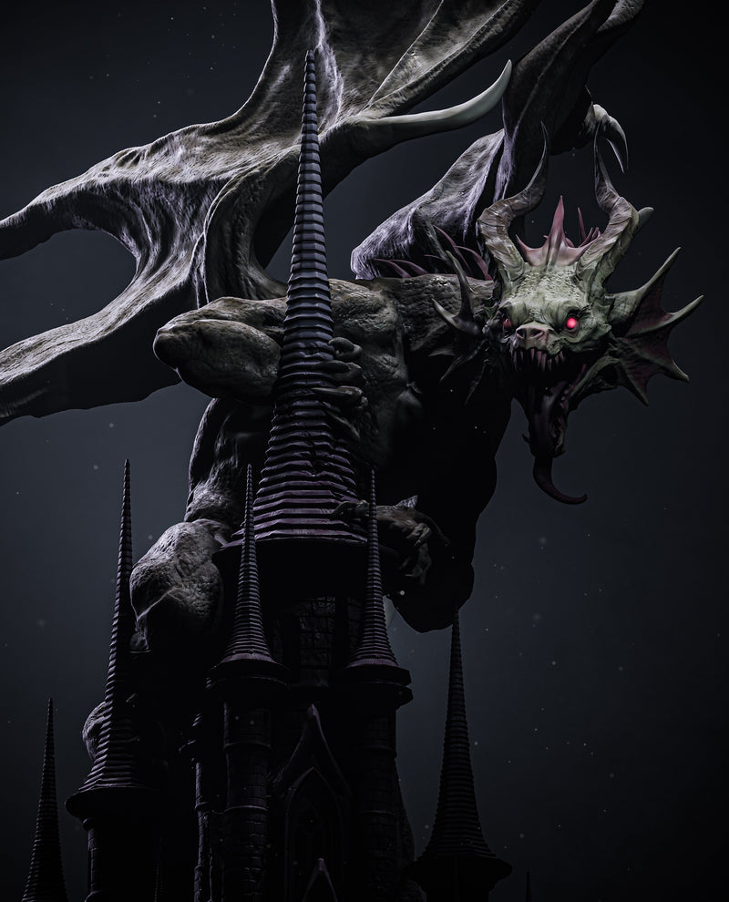 Mysterious Dragon Resin Statue - view 4