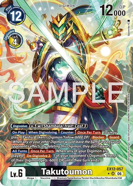 Image for Takutoumon (Alternate Art) (EX12-057 SR) (Digital World Shambala) (EX-12) - Digimon Card Game