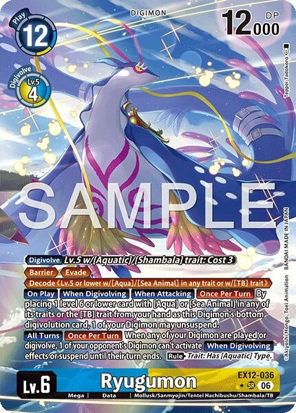 Image for Ryugumon (Alternate Art) (EX12-036 SR) (Digital World Shambala) (EX-12) - Digimon Card Game