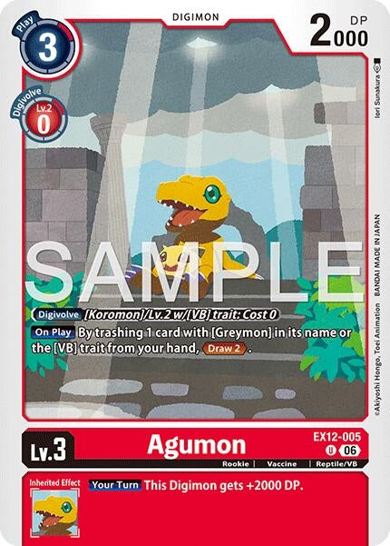 Image for Agumon (EX12-005 U) (Digital World Shambala) (EX-12) - Digimon Card Game