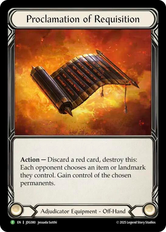 Image for Proclamation of Requisition - JDG080 (JDG080) (Flesh and Blood: Promo Cards) (PR) - Flesh and Blood TCG