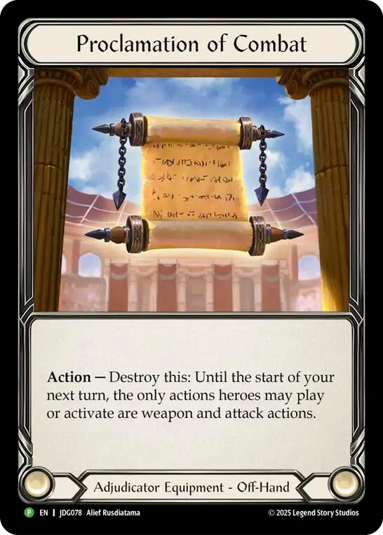 Image for Proclamation of Combat - JDG078 (JDG078) (Flesh and Blood: Promo Cards) (PR) - Flesh and Blood TCG