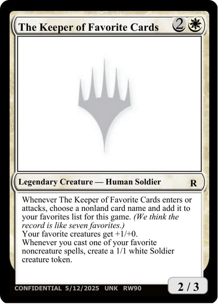 Image for The Keeper of Favorite Cards (5/12/2025) (Un-Known Event Playtest Cards) (UNK) - Magic: The Gathering