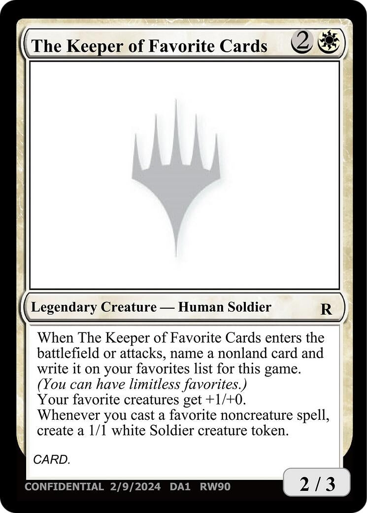 Image for The Keeper of Favorite Cards (2/9/2024) (Un-Known Event Playtest Cards) (UNK) - Magic: The Gathering