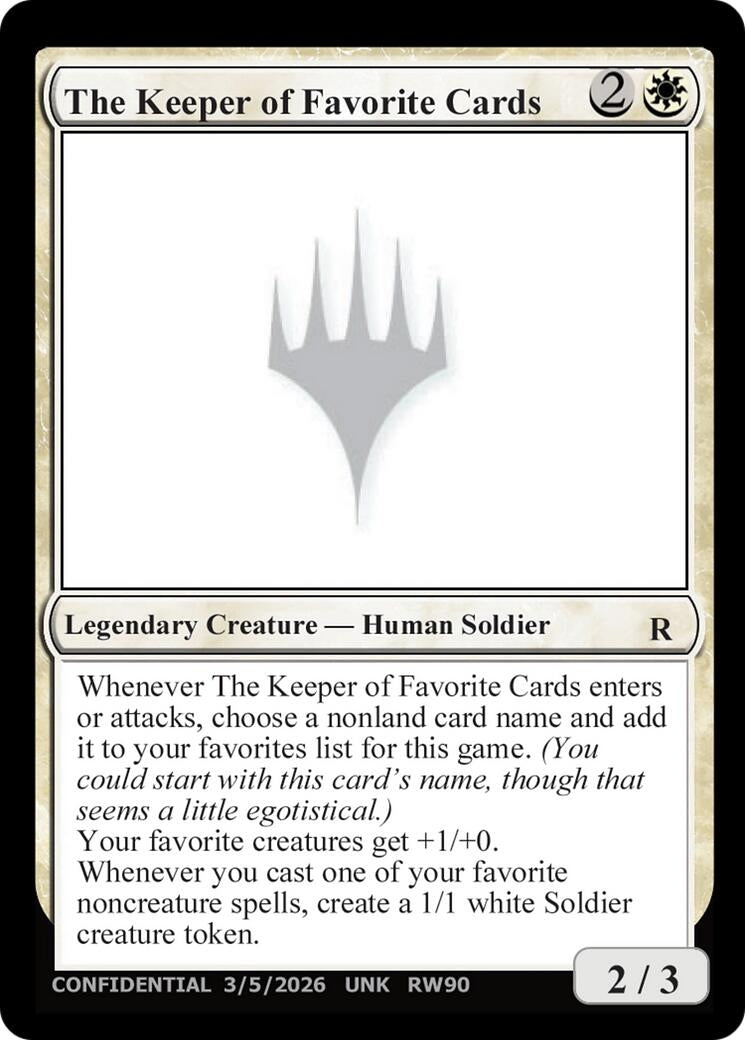 Image for The Keeper of Favorite Cards (3/5/2026) (Un-Known Event Playtest Cards) (UNK) - Magic: The Gathering