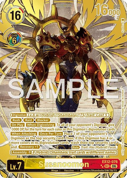 Image for Susanoomon (Rare Pull) (EX12-076 SEC) (Digital World Shambala) (EX-12) - Digimon Card Game