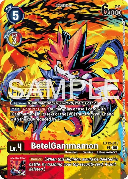 Image for BetelGammamon (Regionals 26-27 Season 2 Finalist) (EX12-013 C) (Digital World Shambala) (EX-12) - Digimon Card Game