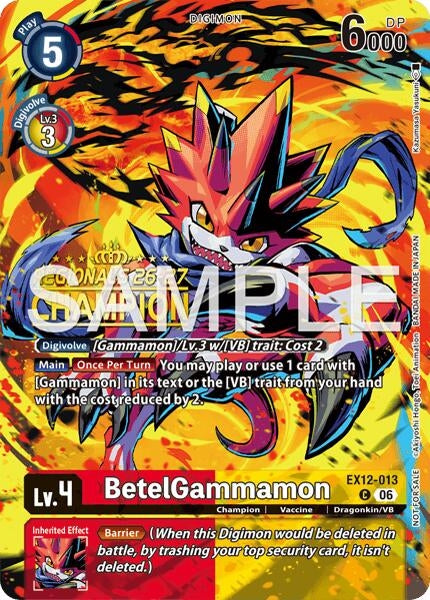 Image for BetelGammamon (Regionals 26-27 Season 2 Champion) (EX12-013 C) (Digital World Shambala) (EX-12) - Digimon Card Game