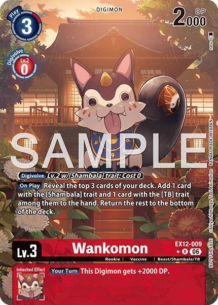 Image for Wankomon (Box Topper) (EX12-009 R) (Digital World Shambala) (EX-12) - Digimon Card Game