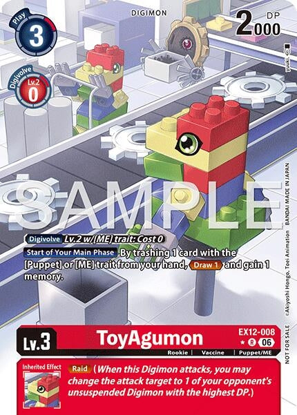 Image for ToyAgumon (Box Topper) (EX12-008 R) (Digital World Shambala) (EX-12) - Digimon Card Game