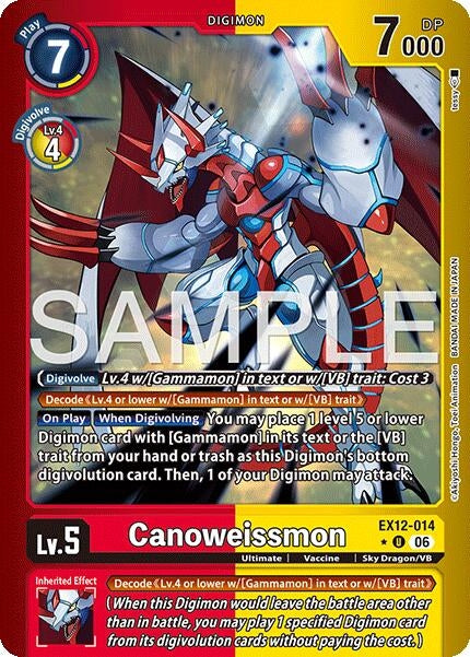 Image for Canoweissmon (Limited Foil) (EX12-014 U) (Digital World Shambala) (EX-12) - Digimon Card Game