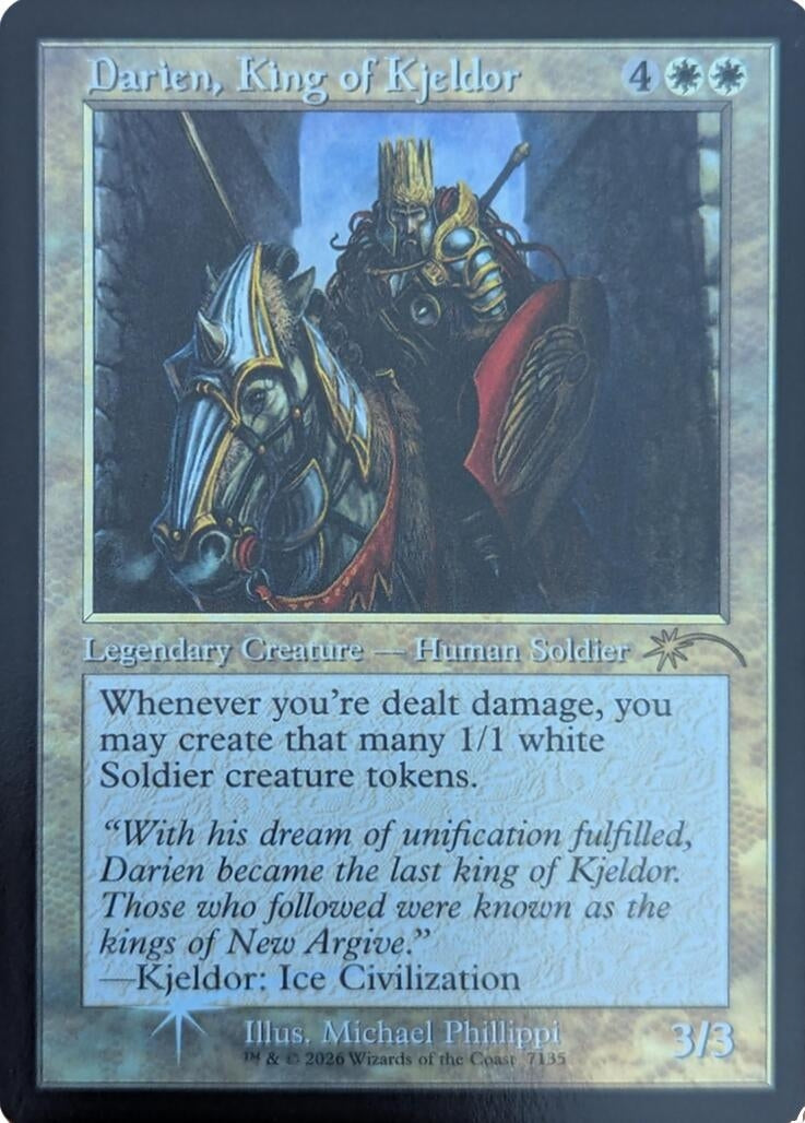 Image for Darien, King of Kjeldor (Retro Frame) (7135) (Secret Lair Drop Series) (SLD) - Magic: The Gathering