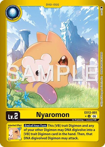 Image for Nyaromon (Limited Foil) (EX12-001 U) (Digital World Shambala) (EX-12) - Digimon Card Game