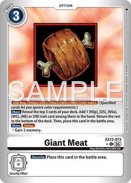 Image for Giant Meat (Limited Foil) (EX12-073 C) (Digital World Shambala) (EX-12) - Digimon Card Game