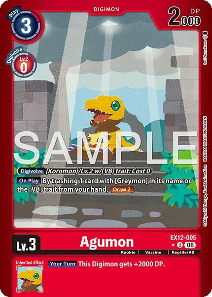 Image for Agumon (Limited Foil) (EX12-005 U) (Digital World Shambala) (EX-12) - Digimon Card Game
