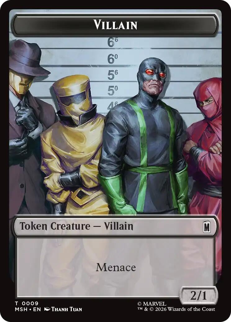 Image for Villain (0009) // Robot Villain (0020) Double-Sided Token (9 // 20) (Marvel Super Heroes) (MSH) - Magic: The Gathering