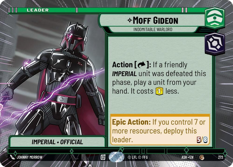 Image for Moff Gideon - Indomitable Warlord (Hyperspace) (272) (Ashes of the Empire) (ASH) - Star Wars: Unlimited
