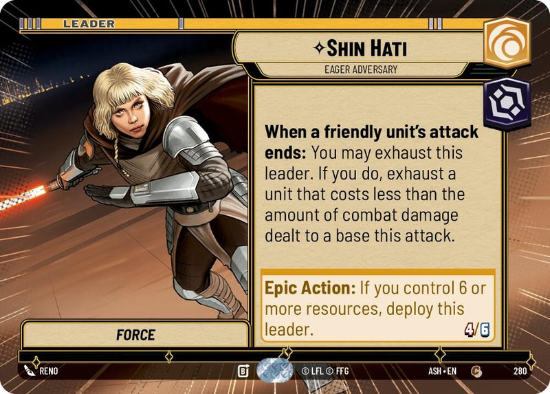 Image for Shin Hati - Eager Adversary (Hyperspace) (280) (Ashes of the Empire) (ASH) - Star Wars: Unlimited