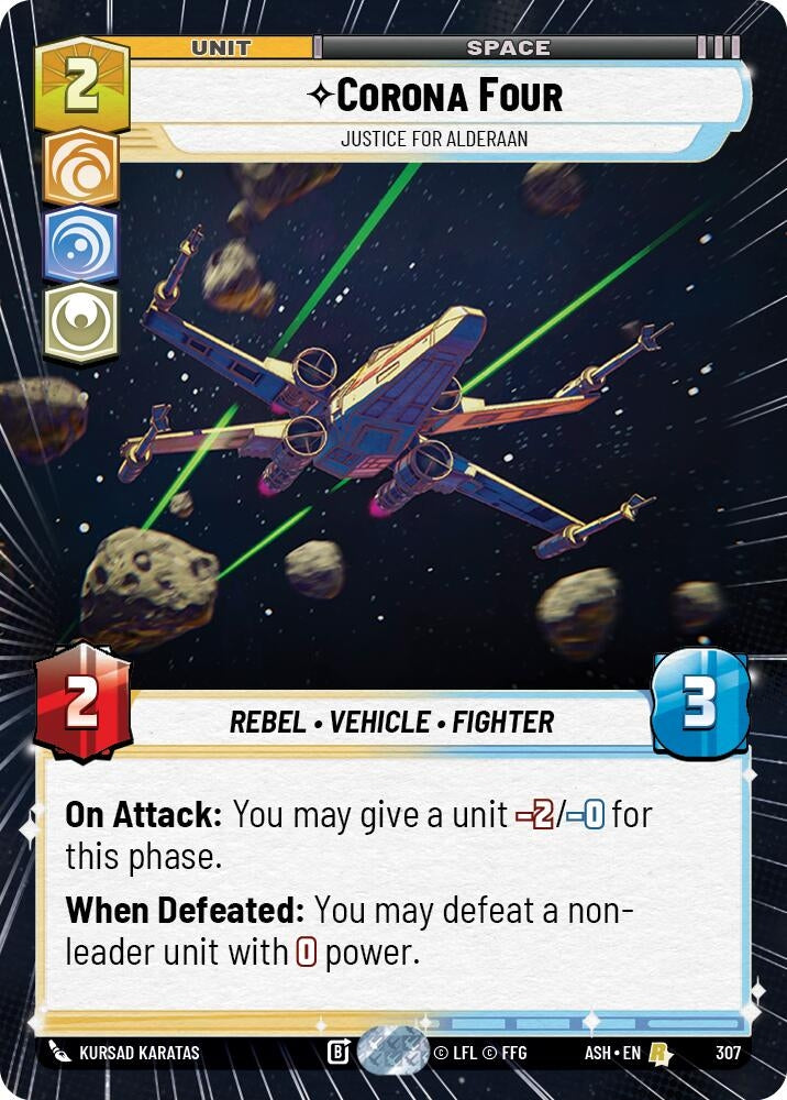 Image for Corona Four - Justice for Alderaan (Hyperspace) (307) (Ashes of the Empire) (ASH) - Star Wars: Unlimited