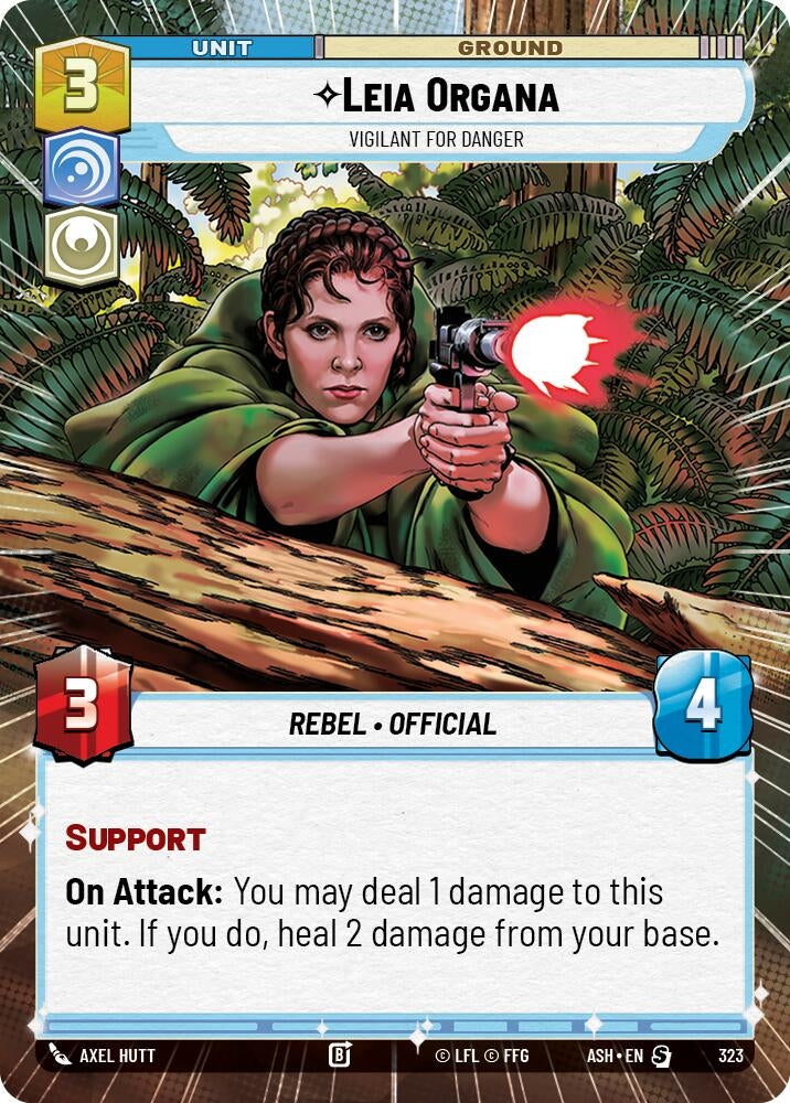 Image for Leia Organa - Vigilant for Danger (Hyperspace) (323) (Ashes of the Empire) (ASH) - Star Wars: Unlimited
