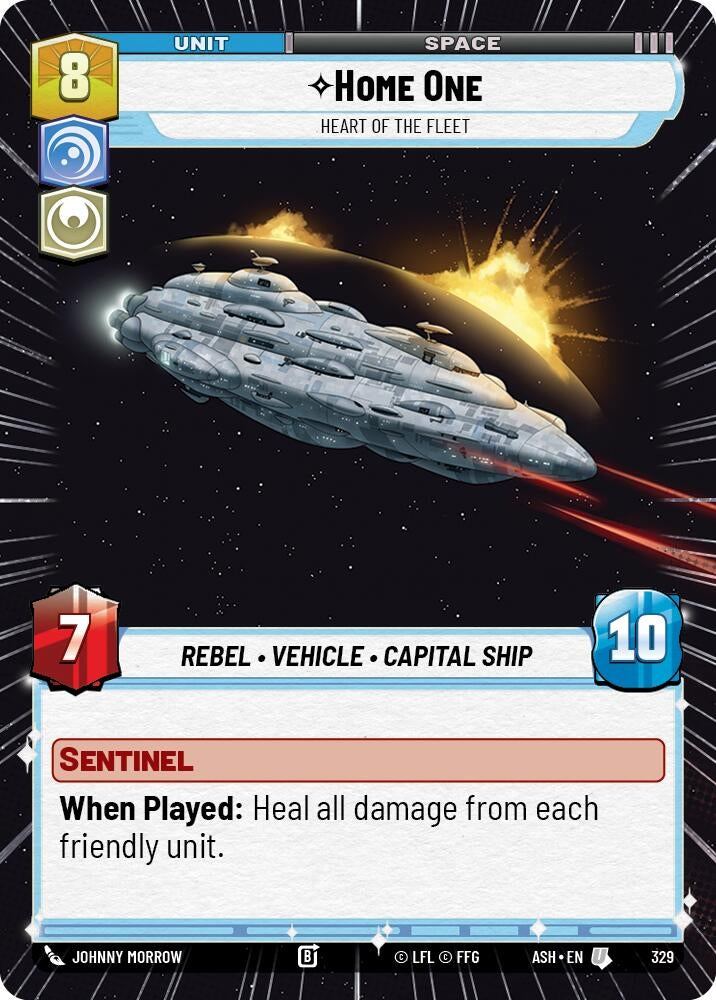 Image for Home One - Heart of the Fleet (Hyperspace) (329) (Ashes of the Empire) (ASH) - Star Wars: Unlimited