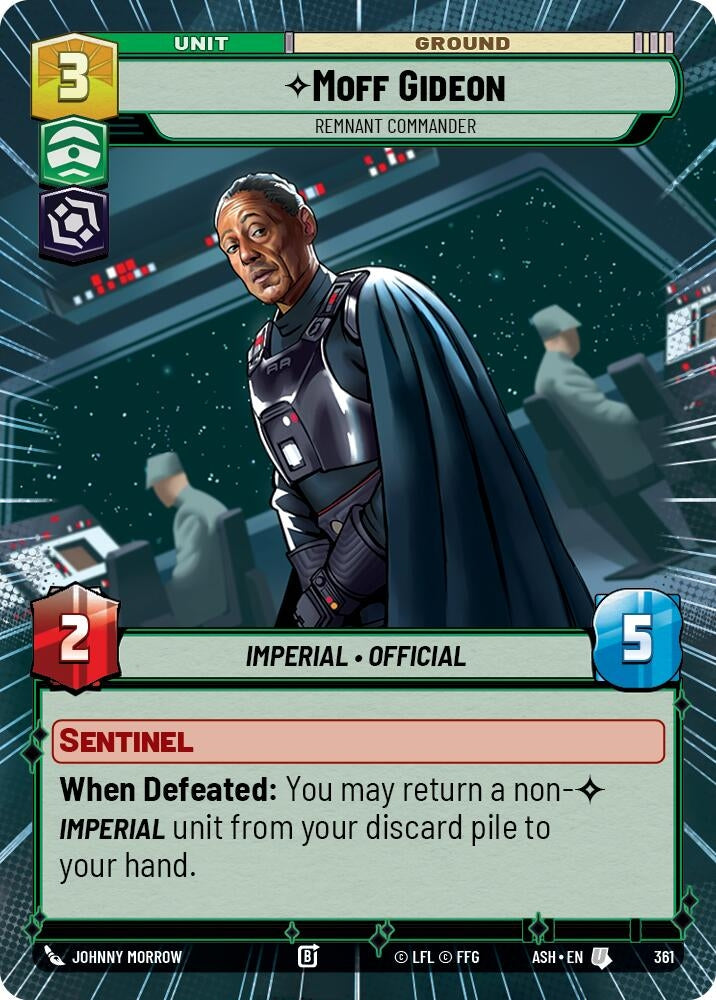 Image for Moff Gideon - Remnant Commander (Hyperspace) (361) (Ashes of the Empire) (ASH) - Star Wars: Unlimited
