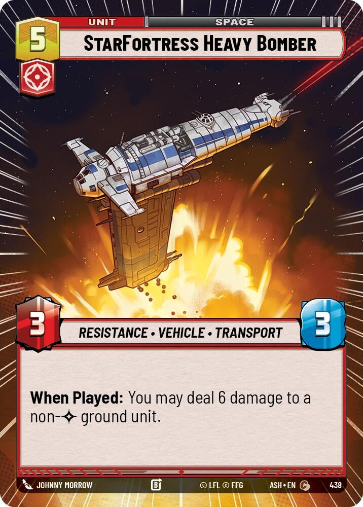 Image for StarFortress Heavy Bomber (Hyperspace) (438) (Ashes of the Empire) (ASH) - Star Wars: Unlimited