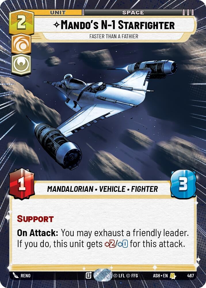 Image for Mando's N-1 Starfighter - Faster than a Fathier (Hyperspace) (467) (Ashes of the Empire) (ASH) - Star Wars: Unlimited