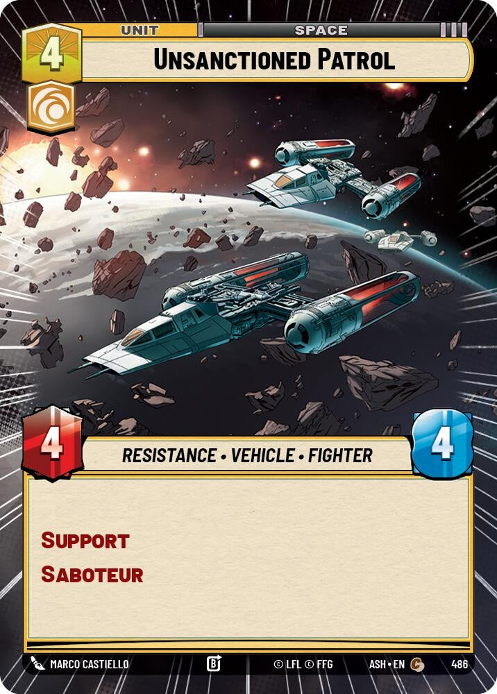 Image for Unsanctioned Patrol (Hyperspace) (486) (Ashes of the Empire) (ASH) - Star Wars: Unlimited