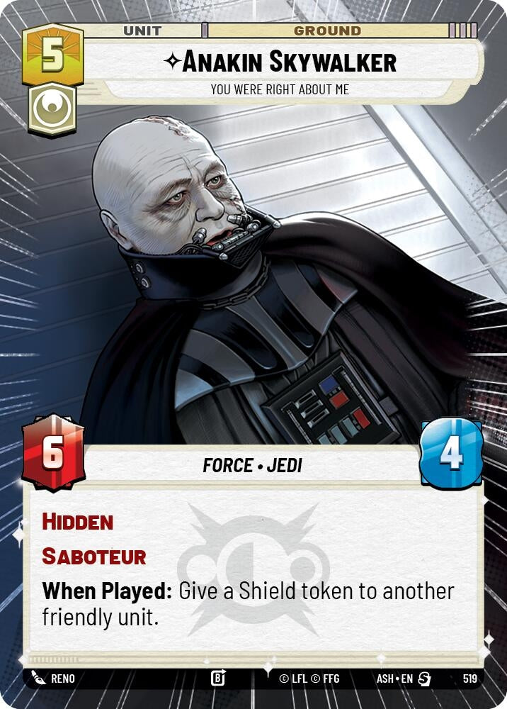 Image for Anakin Skywalker - You Were Right About Me (Hyperspace) (519) (Ashes of the Empire) (ASH) - Star Wars: Unlimited