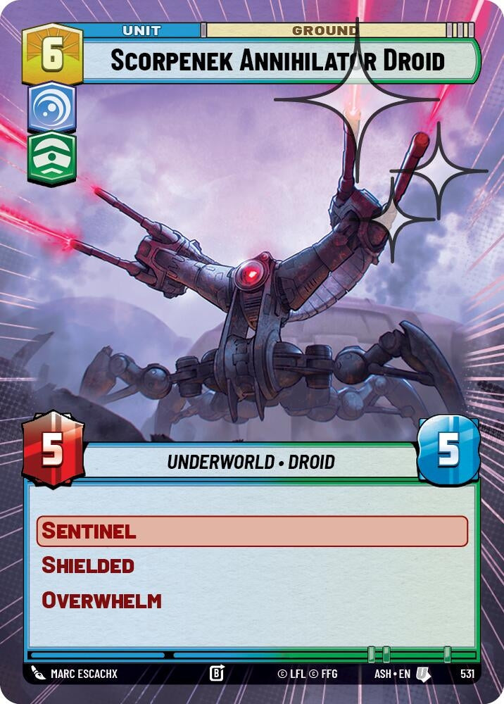 Image for Scorpenek Annihilator Droid (Hyperspace Foil) (531) (Ashes of the Empire) (ASH) - Star Wars: Unlimited