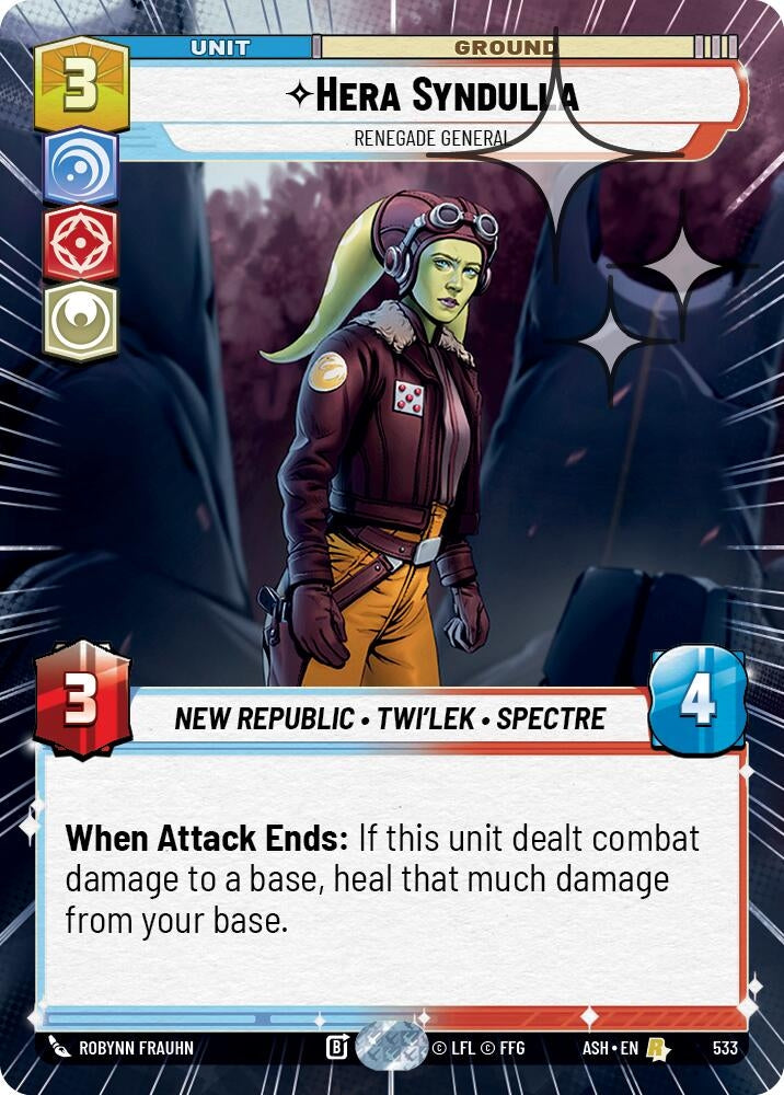 Image for Hera Syndulla - Renegade General (Hyperspace Foil) (533) (Ashes of the Empire) (ASH) - Star Wars: Unlimited