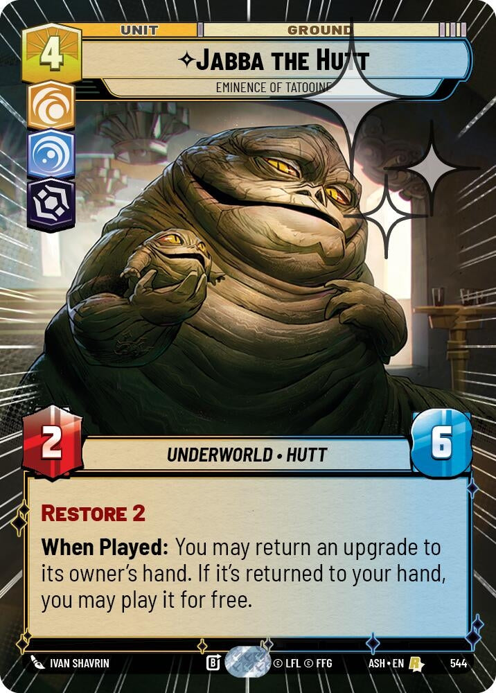 Image for Jabba the Hutt - Eminence of Tatooine (Hyperspace Foil) (544) (Ashes of the Empire) (ASH) - Star Wars: Unlimited