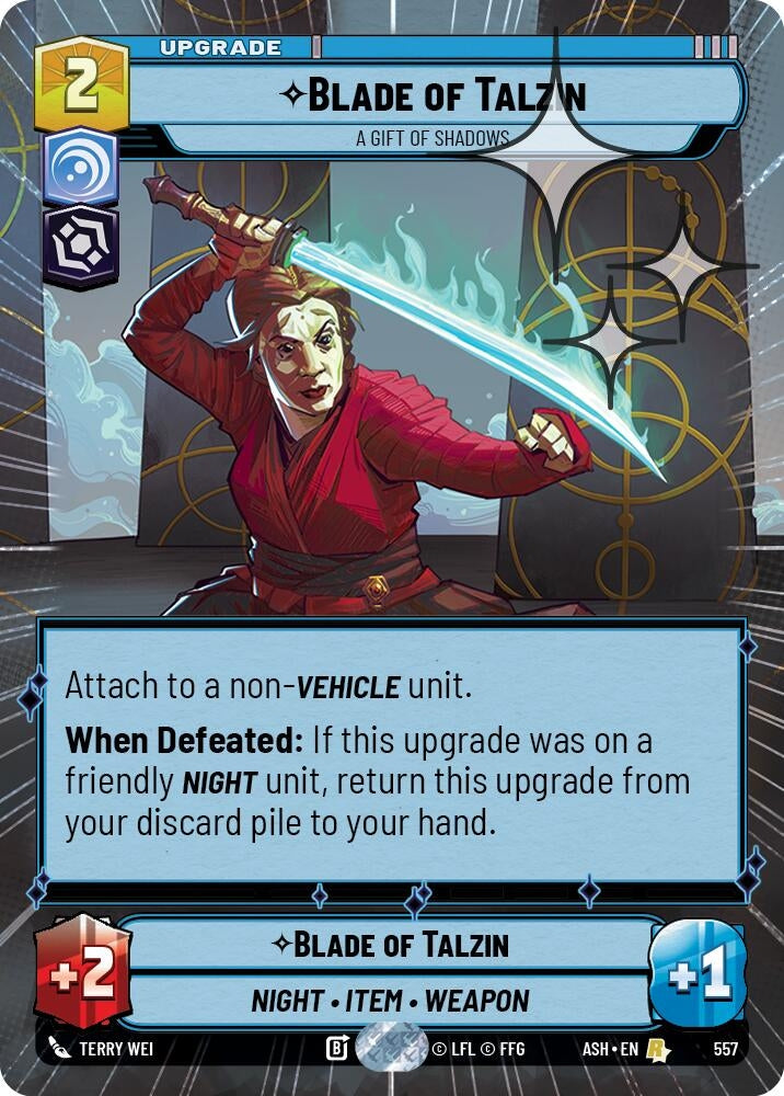 Image for Blade of Talzin - A Gift of Shadows (Hyperspace Foil) (557) (Ashes of the Empire) (ASH) - Star Wars: Unlimited